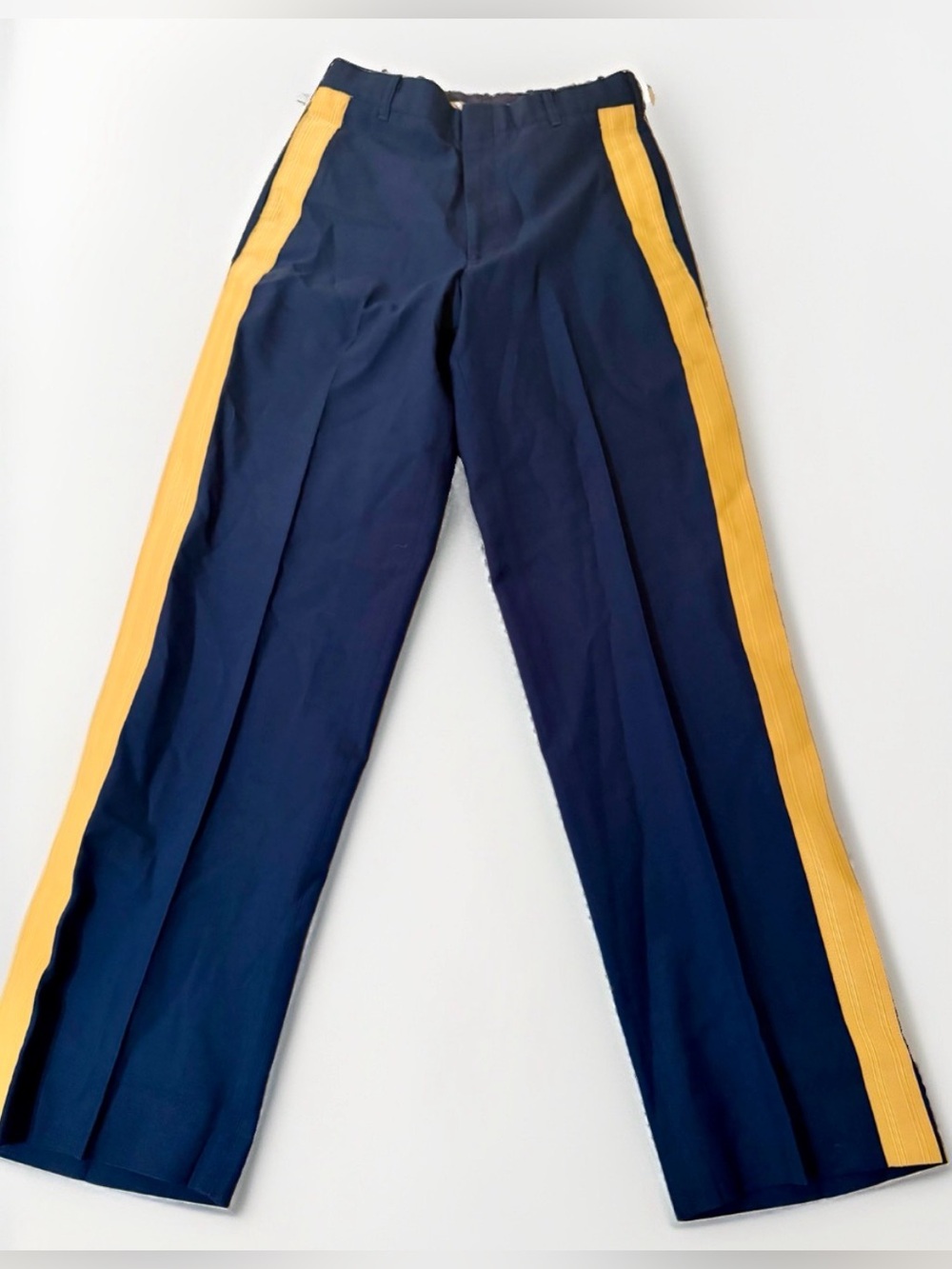 DSCP Army Officer Pants 29R 29x32 Yellow Stripe Army Cavalry Uniform Wool Blend